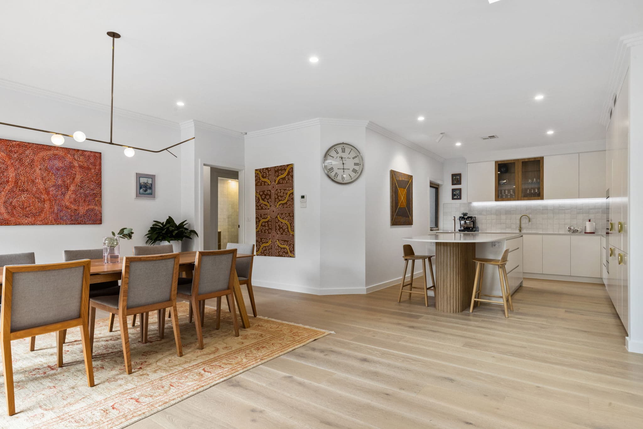 Open-plan kitchen and dining area after a Canberra home extension