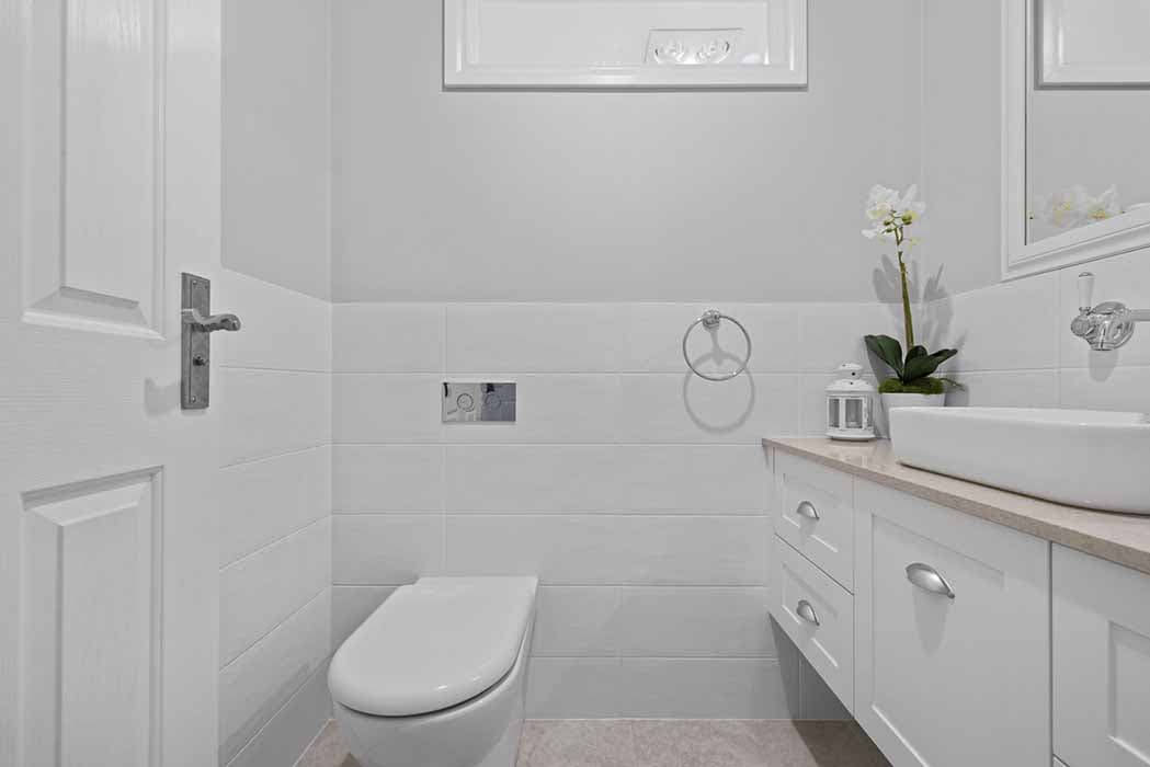 Modern bathroom renovation in Canberra, Australia with sleek design and elegant finishes.